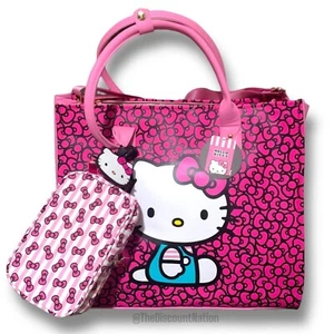 Hello Kitty Sanrio Travel Tote Weekender Crossbody Bag Luggage Tag 3 Piece Set - Picture 1 of 1
