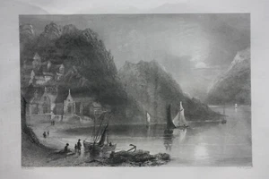 BARMOUTH, GWYNEDD, WALES, antique Victorian print, Finden, c.1841 - Picture 1 of 2