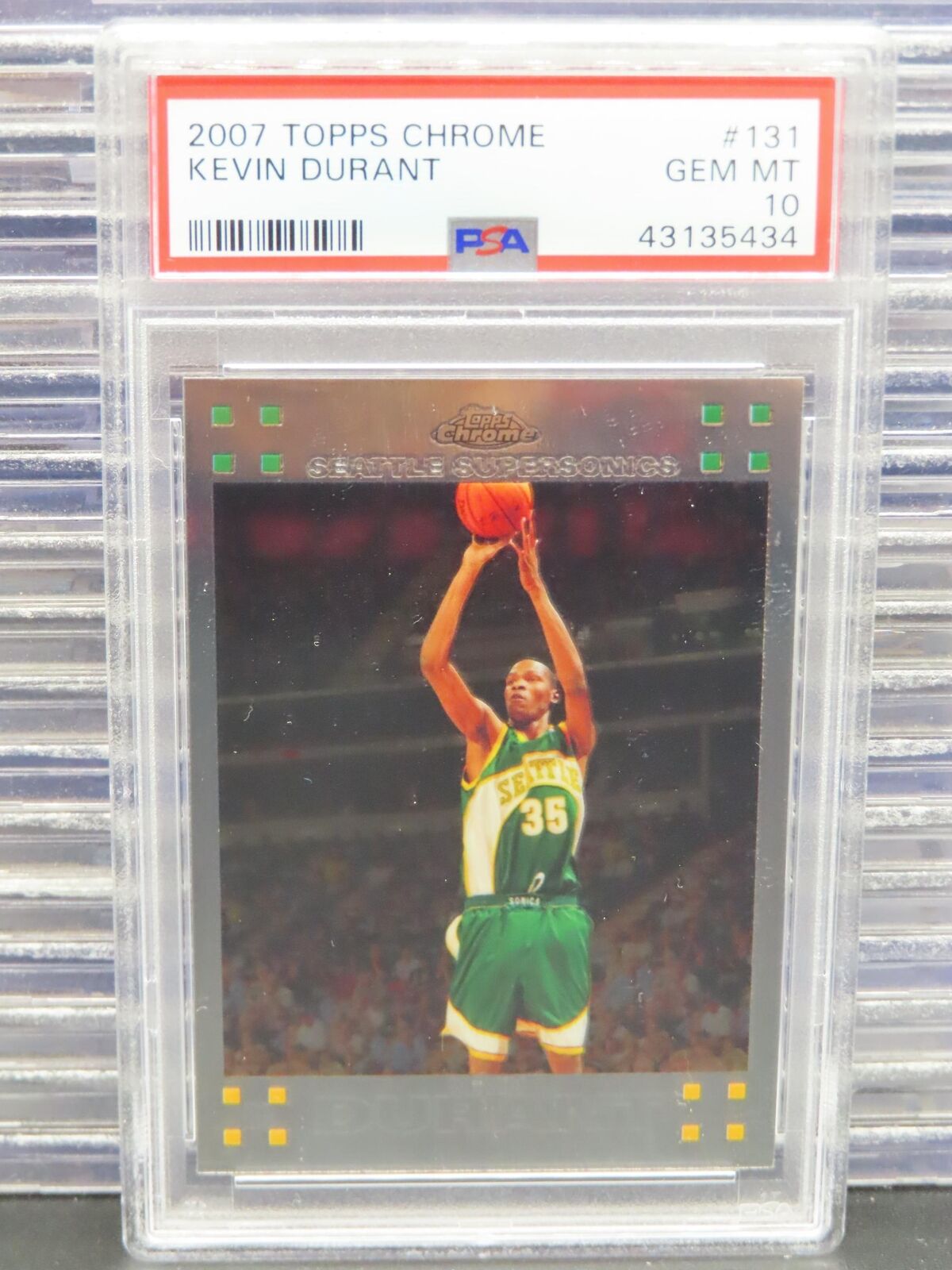 2007-08 Topps Chrome Kevin Durant Rookie RC #131 PSA 10 Supersonics