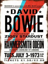 david bowie Metal Plaque Sign vintage retro Pub Bar Man Cave
