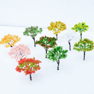 10 Pcs Miniature Scenery Model Trees 6.5cm Iron Wire Flower Tree Railroad Layout