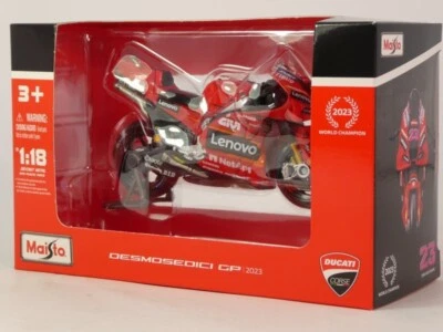 Maisto Ducati desmosedici Gp #1 Bagnaia Motogp World Champion 2023 1/18 36396# - Photo 1/2