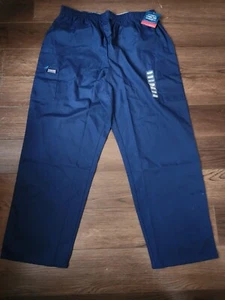 Cherokee Workwear Navy Women's Tapered Pull-On Large Cargo Scrub Pants - 4200P - Picture 1 of 4