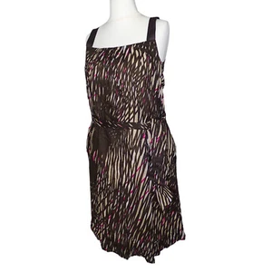 Sommerkleid, Grafikmuster braun/beige, pink (Größe 38), Mexx, neuwertig - Bild 1 von 5