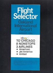 OAKLAND INTERNATIONAL AIRPORT FLIGHT SELECTOR 8/1984 PSA -AIR CAL-JET AMERICA - Bild 1 von 1