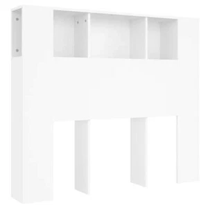Wooden Headboard wit Bed Storage Shelf Rack Head Bedhead White King Single 120cm - Picture 1 of 7