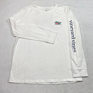 Vineyard Vines Girls Top sz XL White Long Sleeve Crew Neck Statue of Liberty  - Picture 1 of 13