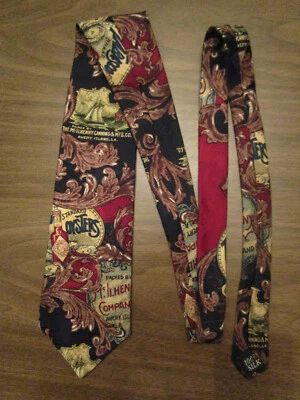 Tabasco Silk McIlhenmy Avery Island LA Oysters Clipper Tall Ship Necktie - Image 1 of 4