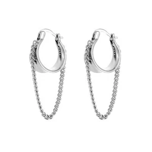 925 Plata Esterlina Aro Huggie Pendientes Cadena Colgante Mujeres Moda Joyería - Imagen 1 de 4