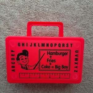 Big Boy Vtg Promotional Plastic Lunch Box Office Collectible Restaurant Mint - Picture 1 of 6