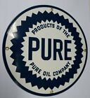 Pure Gas Oil Gasoline Porcelain Sign . 10 or more ship for Free