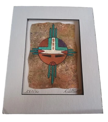 Матовая индейская маска Деборы Стоуэлл художественная печать 8 дюймов x 10 дюймов No38/500 подписанная - Изображение 1 из 4