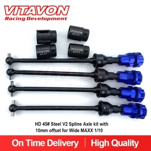 VITAVON HD Steel Spline CVD Eje Kit 10 mm Offset V2 para Traxxas Wide MAXX 1/10 B - Imagen 1 de 4