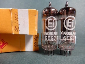 EI Smooth Plate 6GC7 Vacuum Tube Pair Amplitrex Tested 92/96% 100/92% Gm - Picture 1 of 3