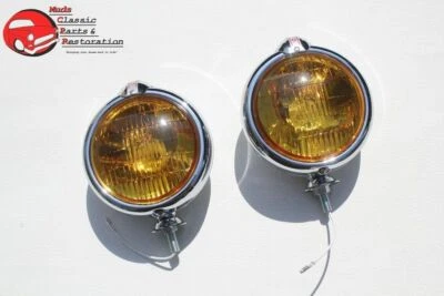 Luces antiniebla ámbar de 5" montadas a medida lámparas con escudo estilo vintage coche camión SA Foto 1 de 4