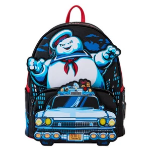 Mini zaino Loungefly Ghostbusters Stay Puft Ecto-1 illuminato borsa NUOVO ufficiale - Foto 1 di 9