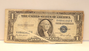 1935 E Mint Error $1 Silver Certificate Gutter Fold Thru Serial Number