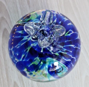 Kunstglas Briefbeschwerer Kugel bunt - Bild 1 von 20