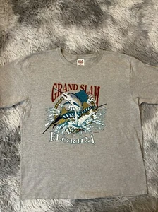 VTG Grand Slam Florida Keys Shirt Size Medium Spotfishing Capital - Made in USA - Picture 1 of 5