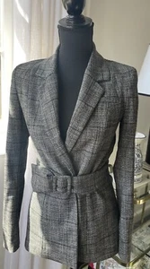 Kookai Belted Blazer Grey Check Size 34 (Aus 6) - Picture 1 of 5