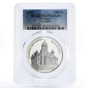 France 100 francs European Heritage Helsinki Church PR69 PCGS silver coin 1997 - Picture 1 of 2