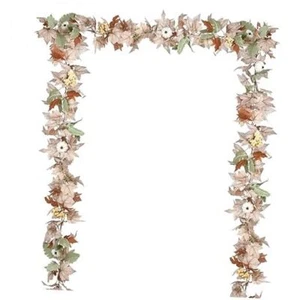 2 Pack Fall Maple Garland - 5.9ft/Piece Artificial Fall Foliage White&green - Picture 1 of 8