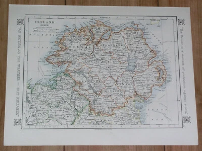 MAPA ANTIGUO ORIGINAL 1921 DE IRLANDA DEL NORTE BELFAST LONDONDERRY / MAYO Foto 1 de 4