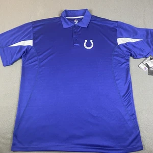 Indianapolis Colts Polo Shirt Mens XXL Tall Blue Performance Majestic - Picture 1 of 8