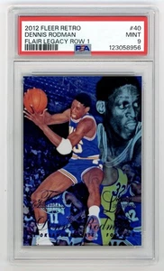 2012 Fleer Retro #40 Dennis Rodman Flair Legacy Row 1 SP /150 PSA 9 Mint HOF - Bild 1 von 2
