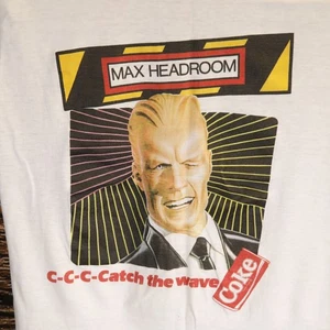 Vintage Max Headroom Coca Cola Promo T-Shirt USA Einzelnaht 80er Herren Large - Bild 1 von 6