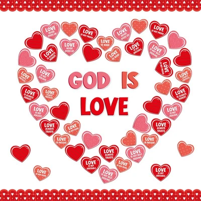 88Pcs Valentine's Day God is Love Heart Bulletin Board Decoration Set /, Red  - Image 1 of 4