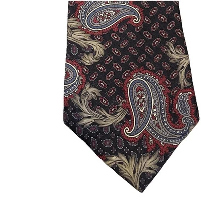 "Corbata vintage Savile Row Co of London 100 % seda italiana azul marino cachemira 56""x 4""" Foto 1 de 3