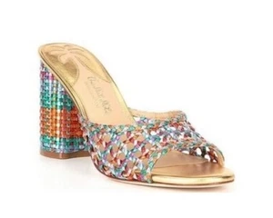 Antonio Melani x The Nat Note Riviera Rainbow Woven Metallic Slip-On Mules 6.5 - Picture 1 of 7
