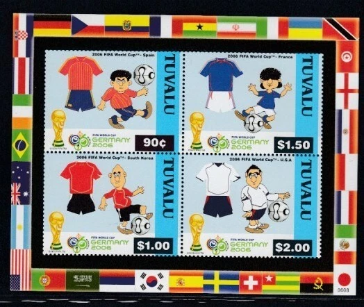 TUVALU Copa Mundial de la FIFA ALEMANIA 2006 MNH hoja de recuerdo Foto 1 de 1