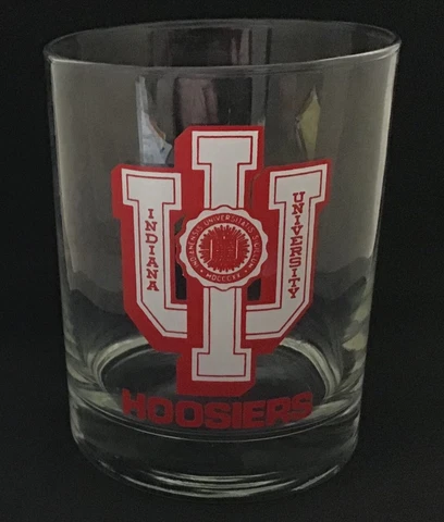 IU Hoosiers  Indiana University 10 oz Tumbler  Clear with Red and White Cover