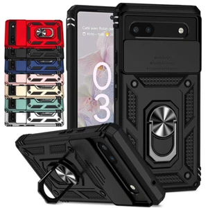 For Google Pixel 6A Shockproof Armor Slide Lens Camera Magnetic Case Cover - Picture 1 of 23