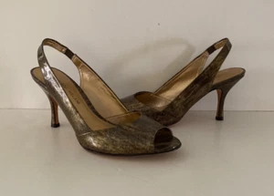 Antonio Melani Golden Bronze Peeptoe Slingback Heels/Größe 8M/NEU/NIE GETRAGEN! - Bild 1 von 6