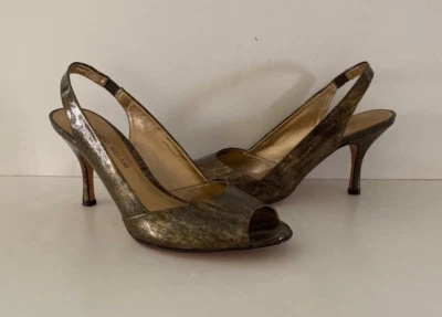 Antonio Melani Golden Bronze Peep Toe Slingback Heels/Size 8M/NEW/NEVER WORN! - Image 1 of 4