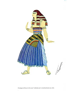 Ertes Art Deco Kostüm Illustrationen Theaterkostüme in Farbe 1979 Vintage - Bild 1 von 2