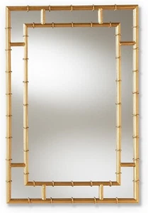 Baxton Studio Adra Wall Mirror, Metal, 32.25-inch H x 21.5-inch W x 1.26-inch D - Picture 1 of 6