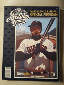 2002 MAJOR LEAGUE BASEBALL OFFICIAL ALL STAR GAME PROGRAM ~BARRY BONDS COVER - Picture 1 of 3