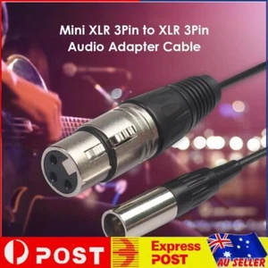 Mini XLR Male to XLR 3Pin Female Audio Cable Amplifiers Microphone Adapter Line - Picture 1 of 8