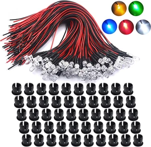 50 Pcs 12V 5mm Pre-Wired LED Diodes, Micro LED Lights Assorted Kit for Models - Picture 1 of 12