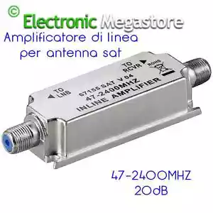 AMPLIFICATORE SEGNALE SATELLITARE DI LINEA SAT 18dB SKY TIVUSAT - Foto 1 di 1