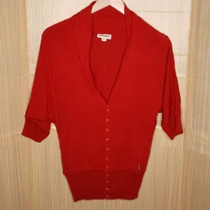 Diesel Womens Red Wool Blend Dolman Sleeve Cardigan Sweater Small - Picture 1 of 6