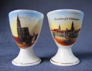 Straßburg 1900 Place Kleber + Kathedrale 2 Schale aus Porzellan - Bild 1 von 3