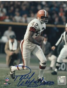 PAUL WARFIELD CLEVELAND BROWNS  HOF 83   ACTION SIGNED 8x10