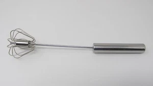 SEMI-AUTOMATIC ROTARY EGG BEATER STAINLESS STEEL EGG WHISK KITCHEN TOOL - Picture 1 of 3