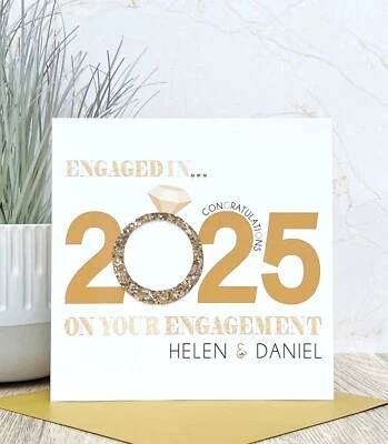 Personalised Handmade Engagement Card, Gift, Keepsake - Image 1 of 4