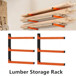 3Tiers Metal Wall Mount Lumber Storage Rack Timber Wood Rack load 110-180lbs - Picture 1 of 12